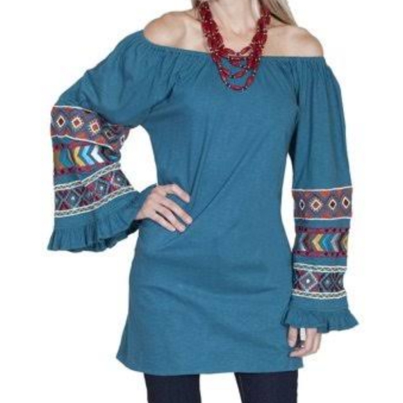 Scully Tops - 👚 Scully Women's Top Embroidered Flowy Boho Tunic